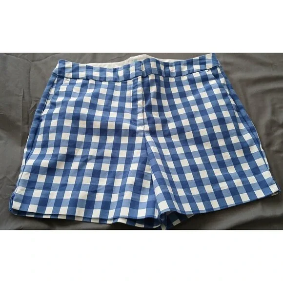 Boden Richmond Blue & White Checkered Shorts 4‎ '' size 8 - Picture 3 of 10